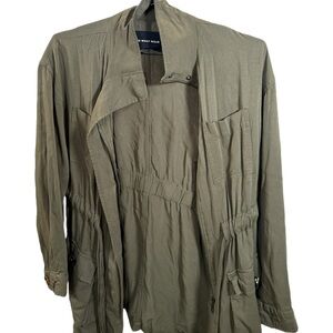 Who What Wear Olive Green Utility Jacket Size Small Army Military Anorak Zip
